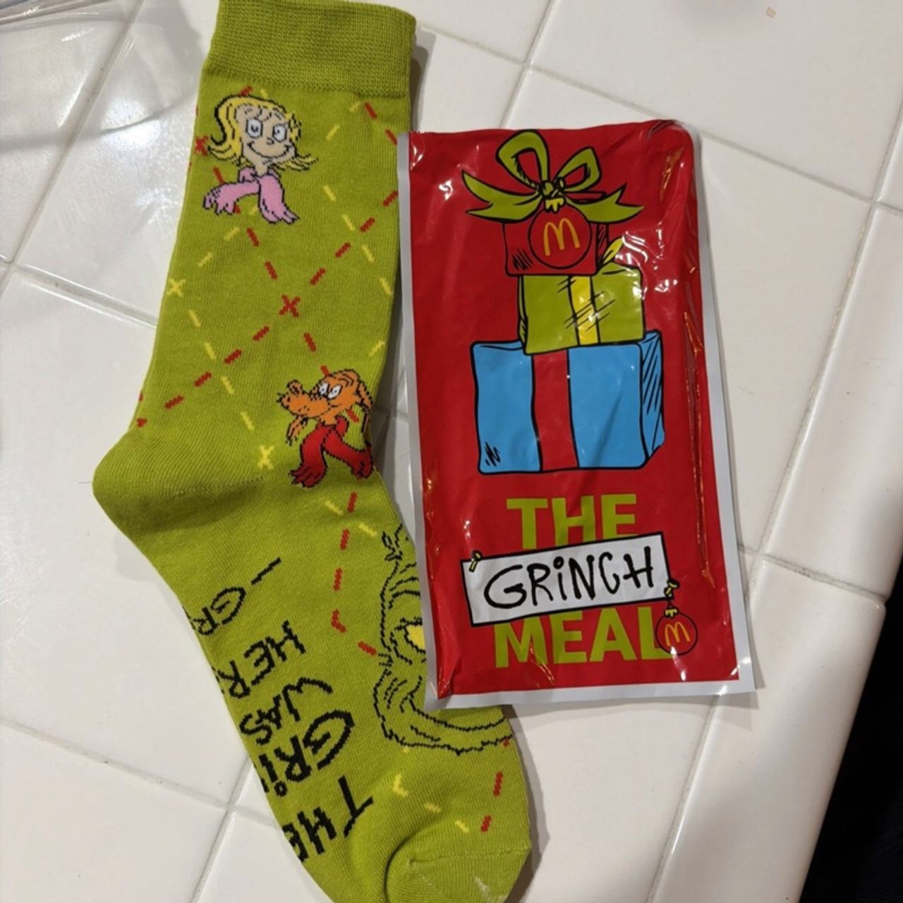 McDonald's 2025 The Grinch Adult Happy Meal Socks