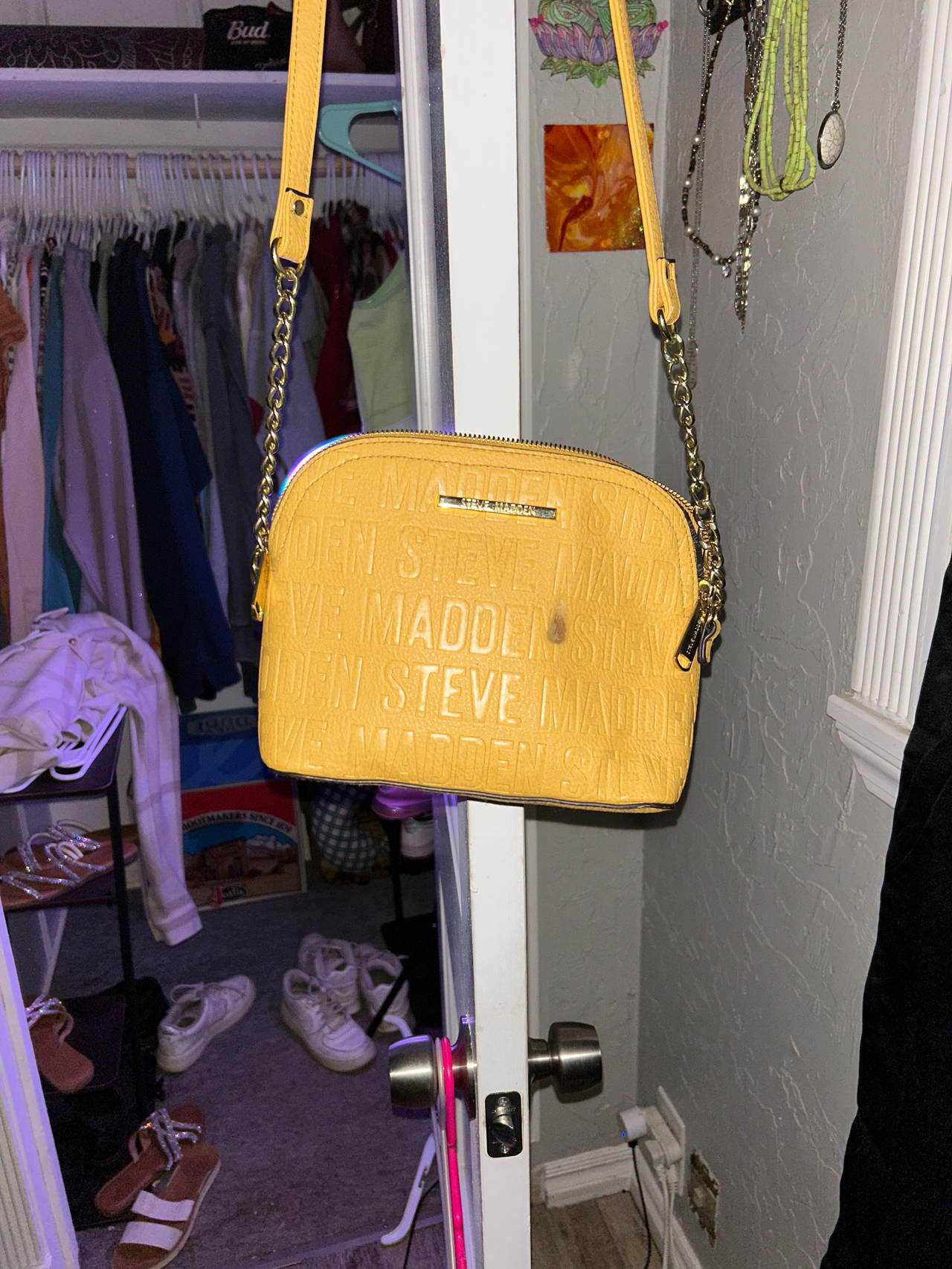 Steve Madden Logo Embossed Crossbody Bag