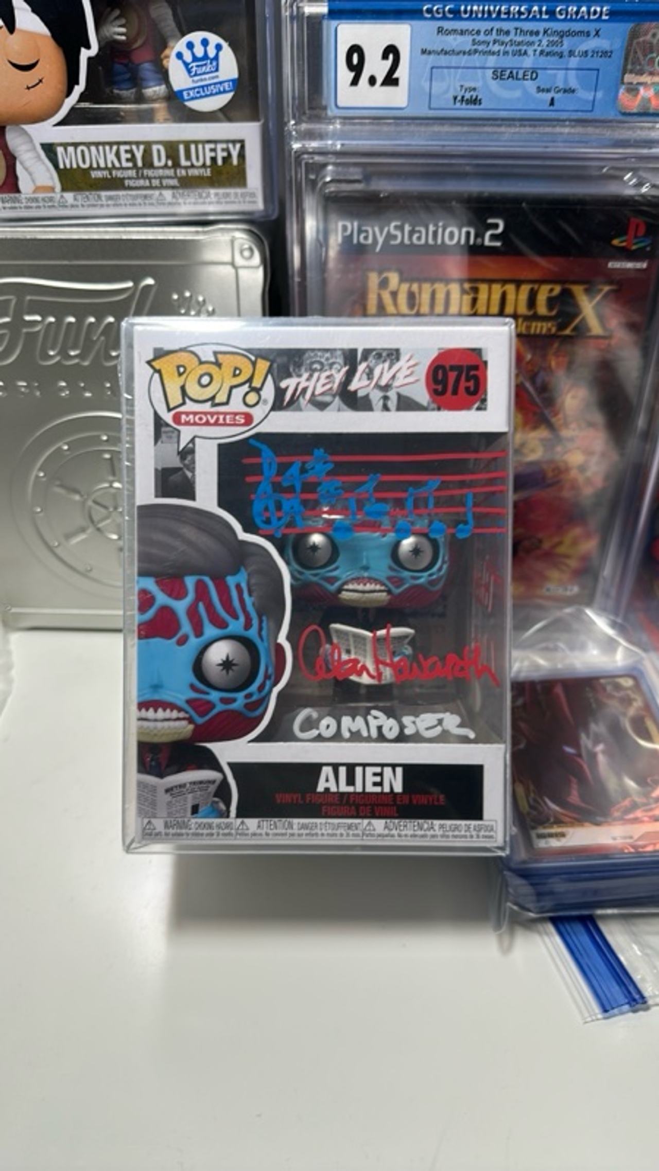 Funko POP! Movies They Live ALIEN #975 Composer Alan Howarth Signed