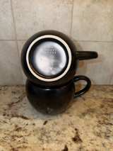 POTTERY BARN Black Ceramic Coffee Mug lot of 2 NO LID - Image 4