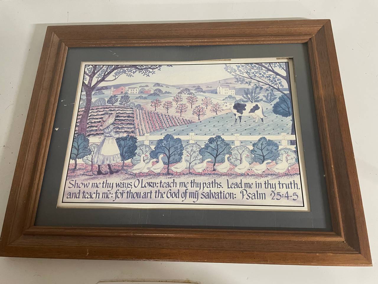 Framed Inspirational Psalm 25:4-5 Print