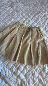 Tan Corduroy Box Pleat Mini Skirt: small - Image 2