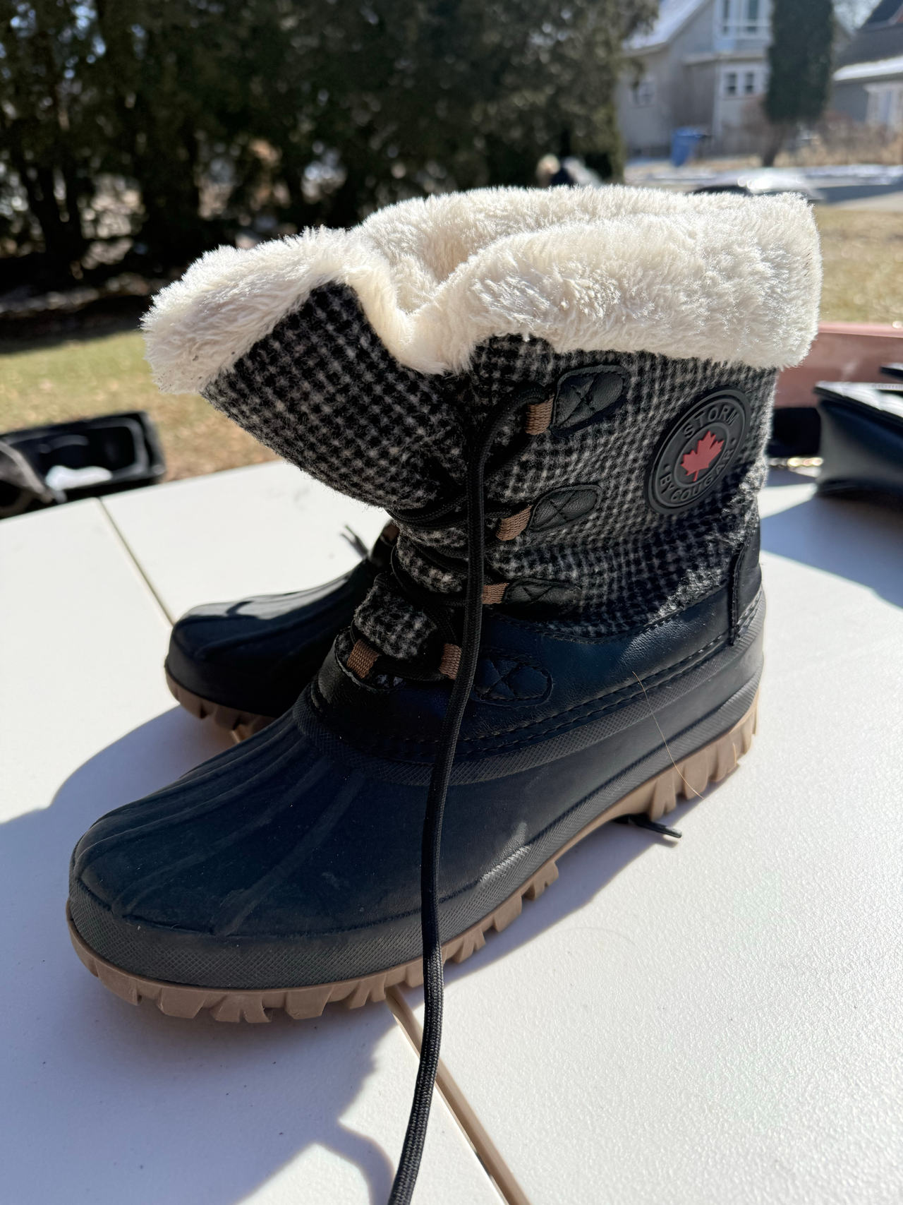 Storm by Cougar Creek Plaid Winter Duck Boots