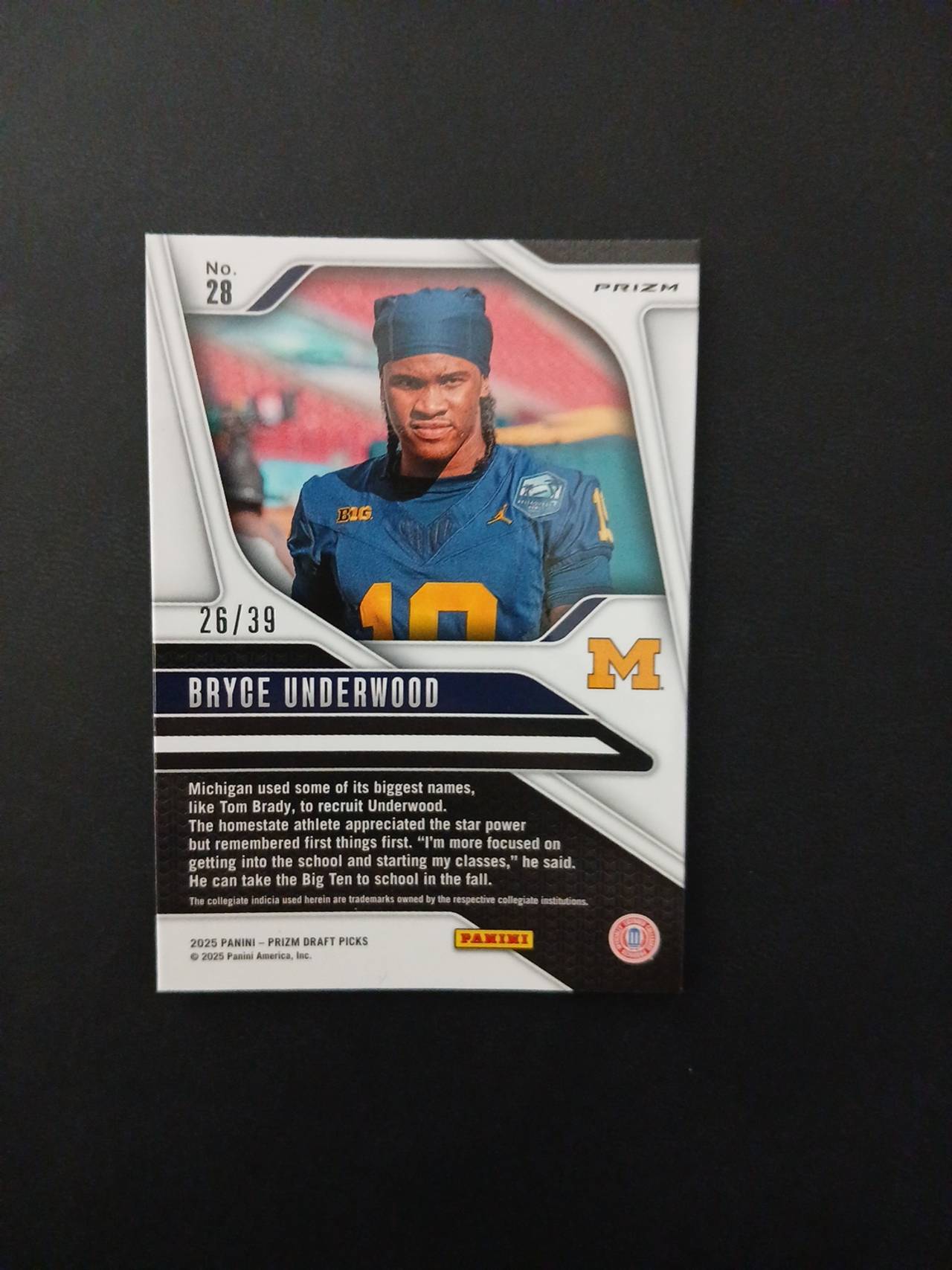 Bryce Underwood 2024 Panini Prizm Draft Picks Orange Pulsar Prizm Rated Prospect