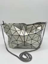 Bao Bao Issey Miyake Geometric Triangle Panel Bag Silver Chain Strap - Image 1