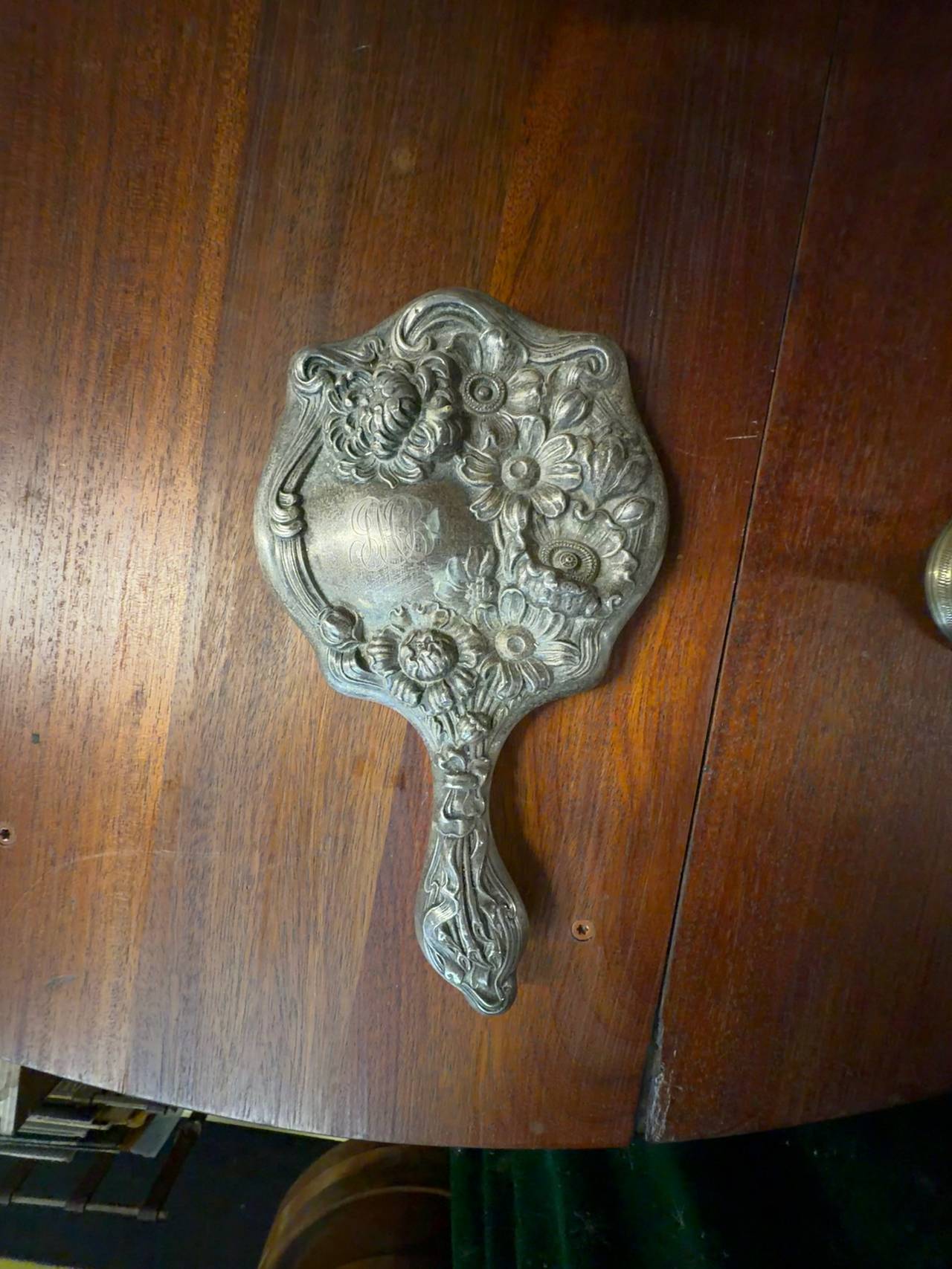 Vintage Art Nouveau Silver Hand Mirror - Junkee Reno - Danielle’s Booth