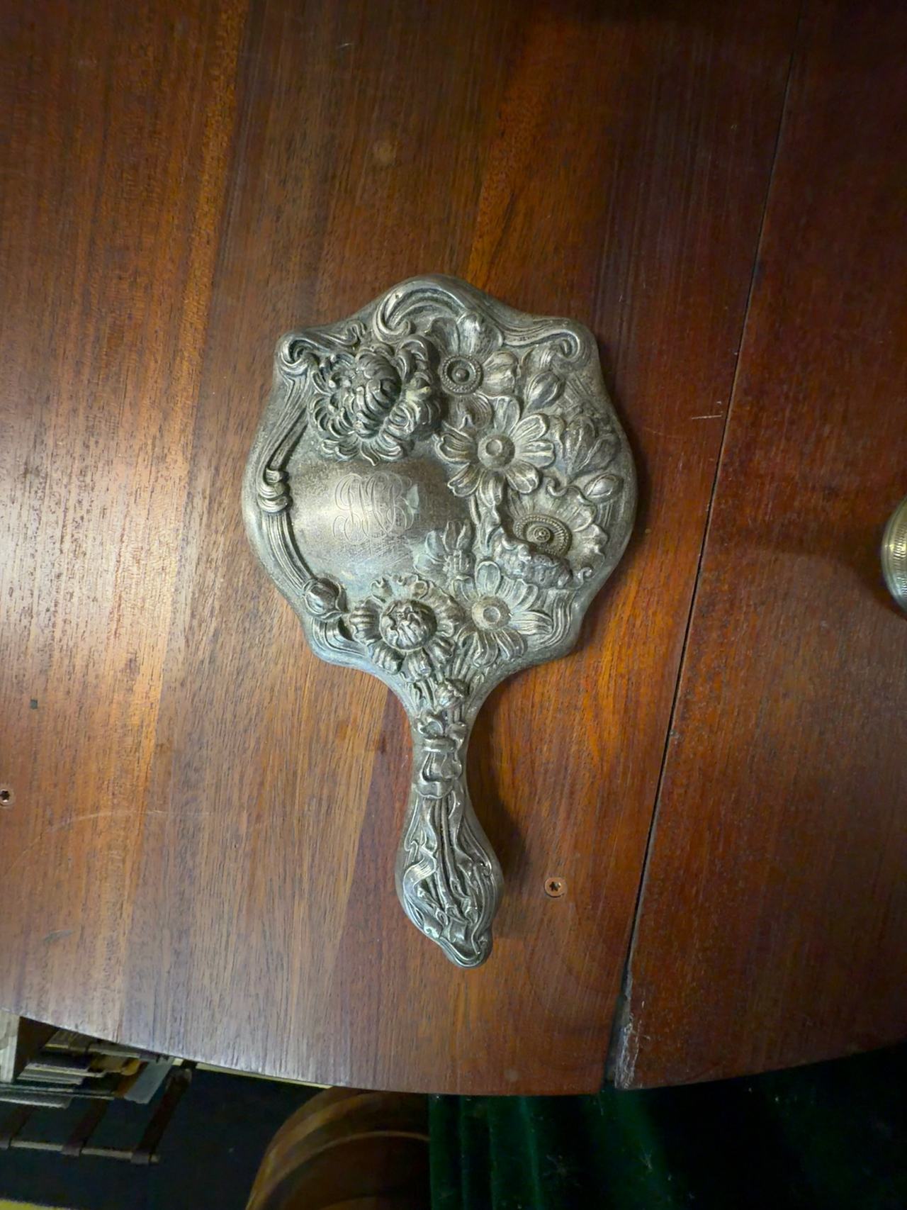 Vintage Art Nouveau Silver Hand Mirror - Junkee Reno - Danielle’s Booth