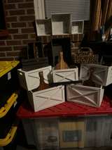 Farmhouse Barn Door Wooden Storage Bins and Cutting Board Set - Image 2