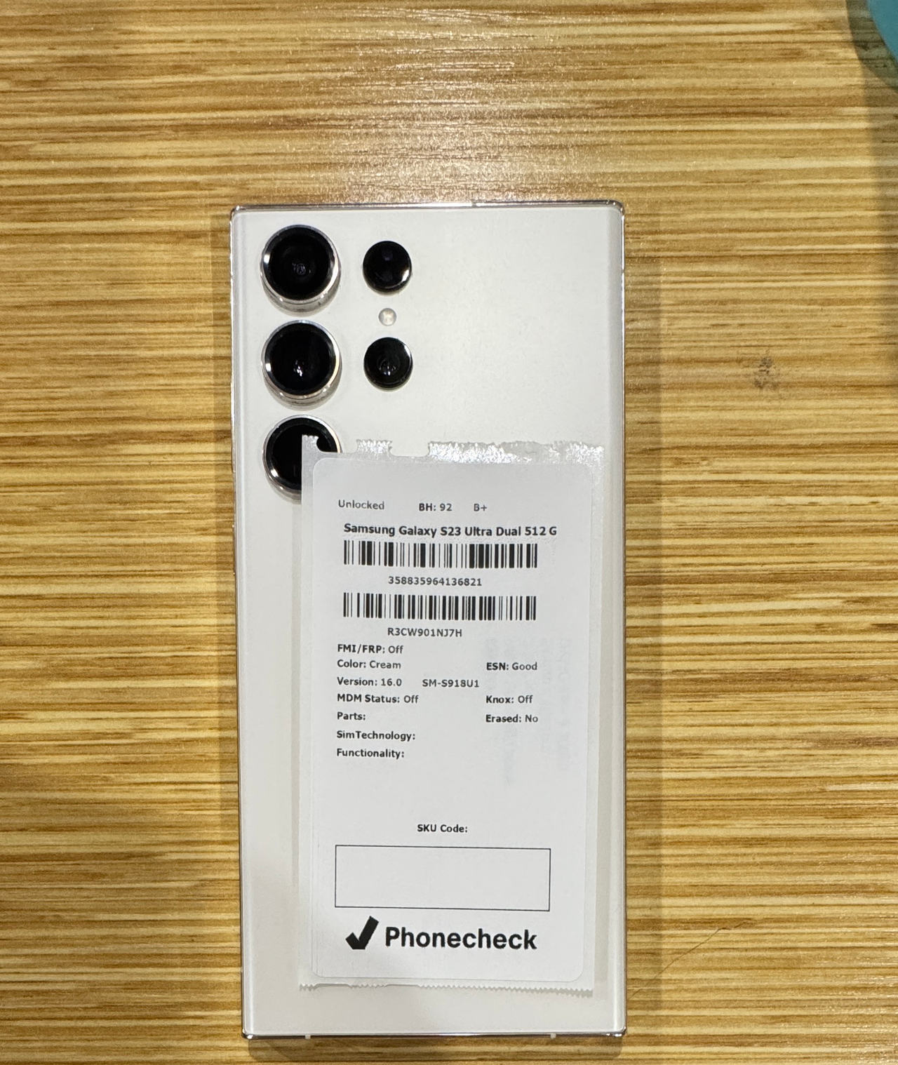 Samsung Galaxy S23 Ultra 512GB Cream Unlocked