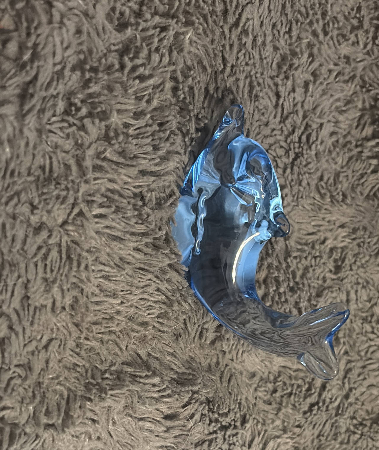Blue Glass Dolphin Figurine