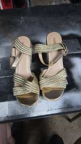 Soda Gold Braided Wedge Sandals - Image 2