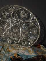 Vintage Cut Crystal Star Pattern Platter - Image 3