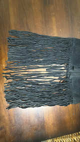 Vintage Black Suede Fringe Vest S - Image 2