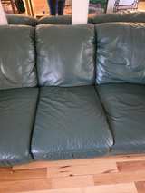 Hunter Green Leather Sofa - Image 4