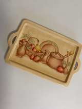 Vintage Ceramic Kitchen Still Life Serving Tray - Image 2