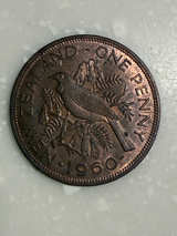1960 New Zealand One Penny Coin E12 - Image 1