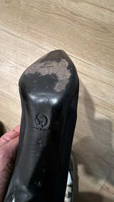 St. John Black Satin Pump with Sequin Trim - Image 4