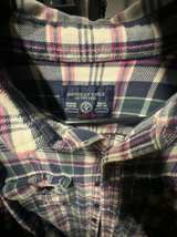 American Eagle Flannel Shirt Men's Green/Blue/Pink Plaid Medium Size M - Image 1