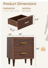 Alohappy Mid Century Modern Nightstands Set of 2 - Image 3