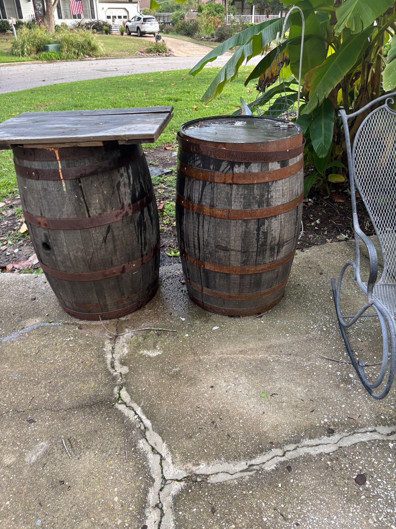 Wooden Whiskey Barrels