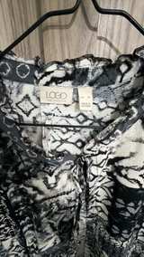 LOGO by Lori Goldstein Patchwork Print Cardigan XL business casual - Image 2