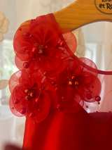 Girls' Ruffled Red Party Dress - Image 5