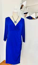 Lauren Ralph Lauren Royal Blue Ruched Sheath Dress - Image 1