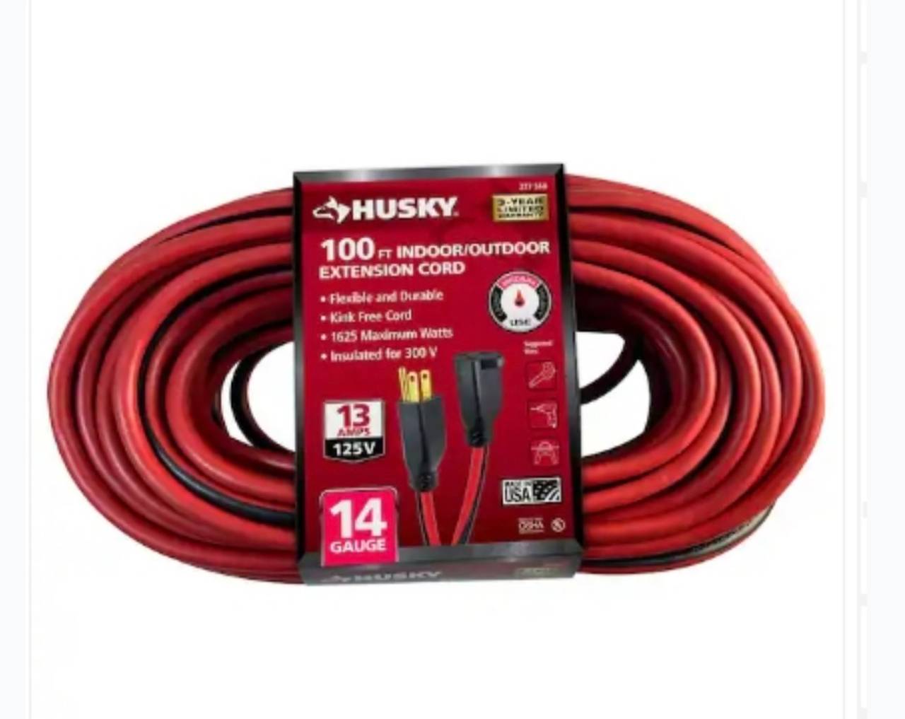Husky 100 ft. 14/3 Indoor/Outdoor Extension Cord