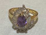 Vintage 14K GE Purple Stone Cocktail Ring - Image 5