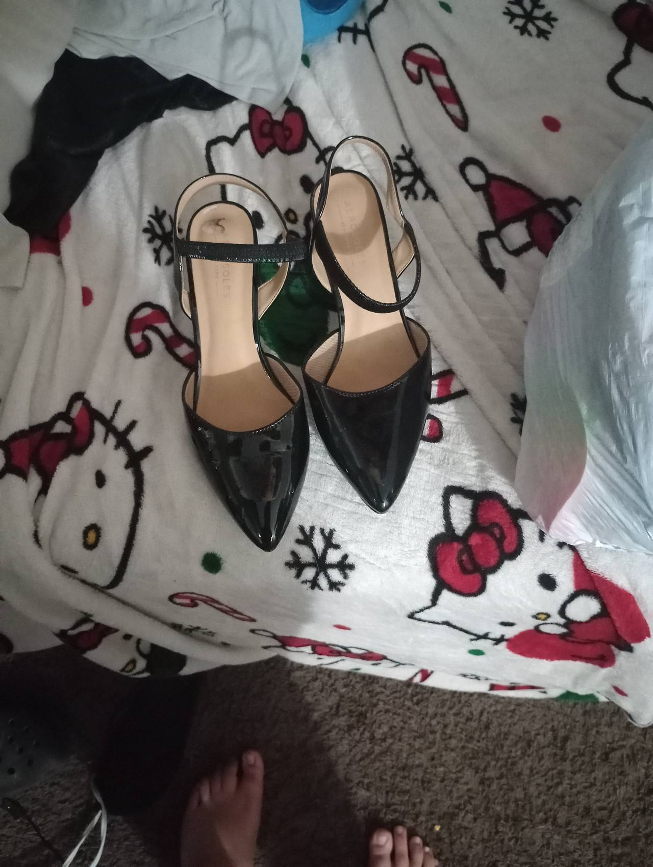 Aerosoles Black Patent Slingback Heels