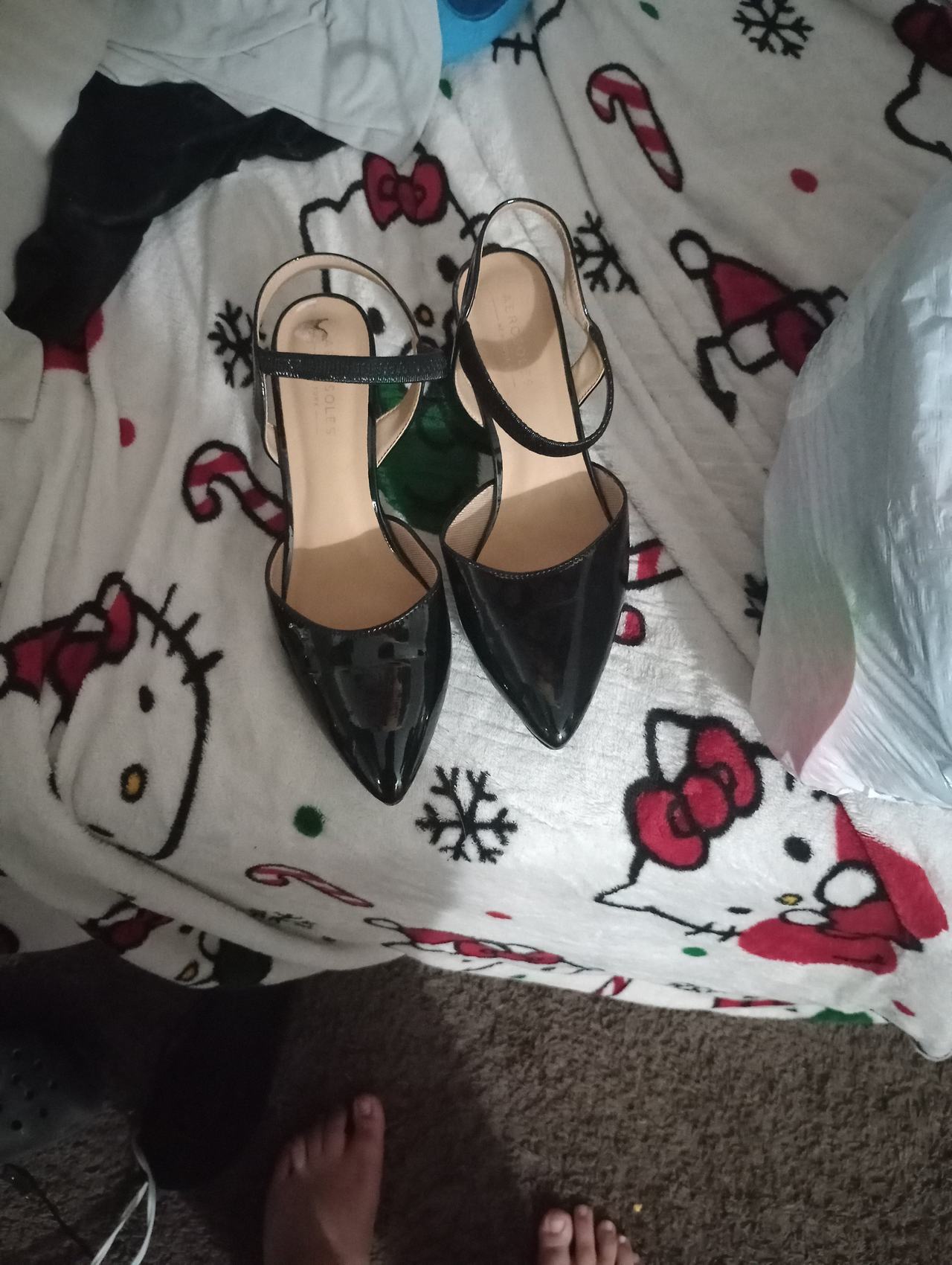 Aerosoles Black Patent Slingback Heels
