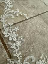 Floral Lace Applique Wedding Veil with Comb - Image 3
