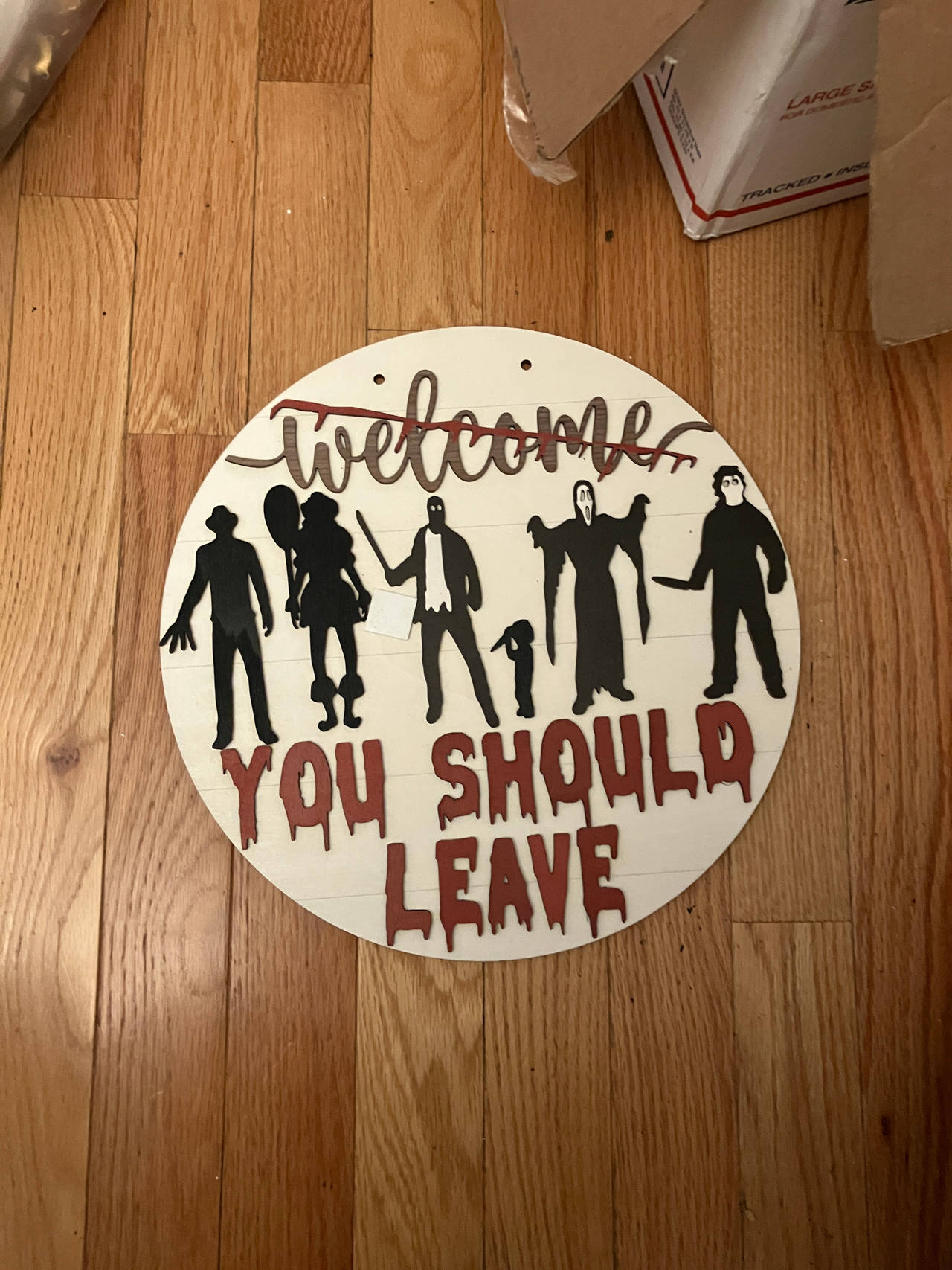 Horror Movie Character Welcome Sign