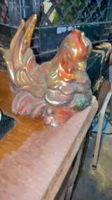 Vintage Iridescent Ceramic Phoenix Figurine - Image 4