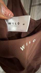 Small Wildflower Cases WILO Ribbed Flare Jumpsuit Brown - Image 3