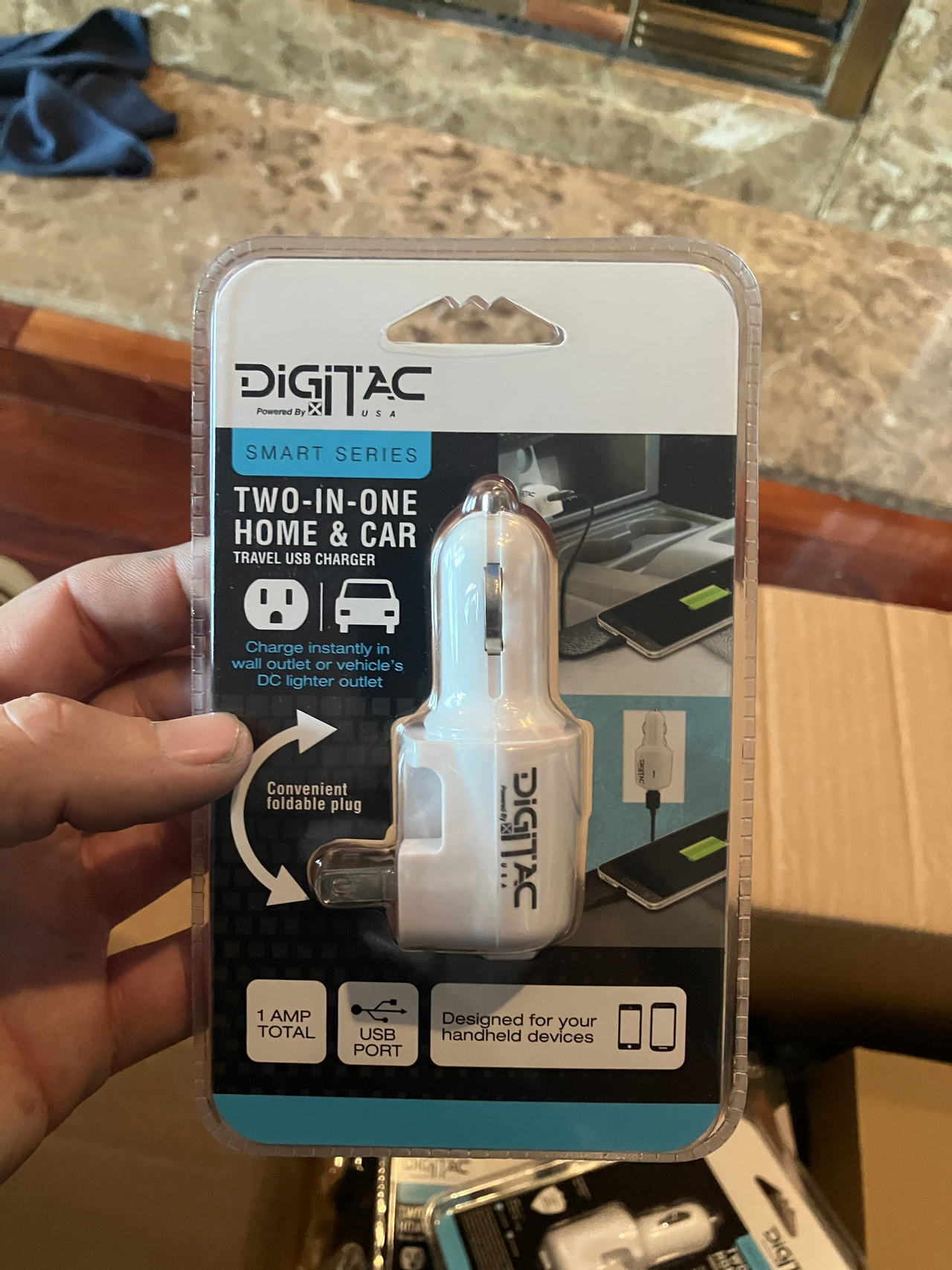 Digitac Two-in-One Home & Car Travel USB Charger