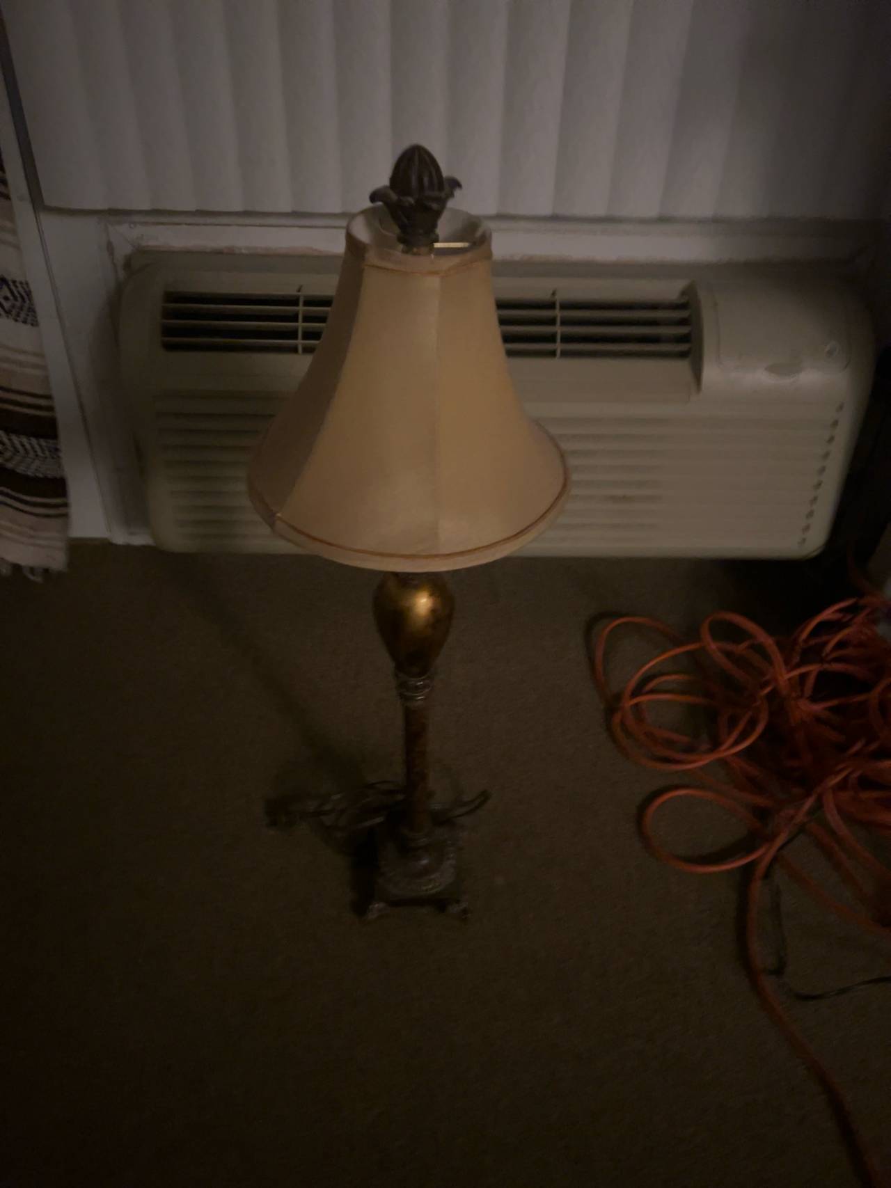 Tall Column Table Lamp with Decorative Fabric Shade