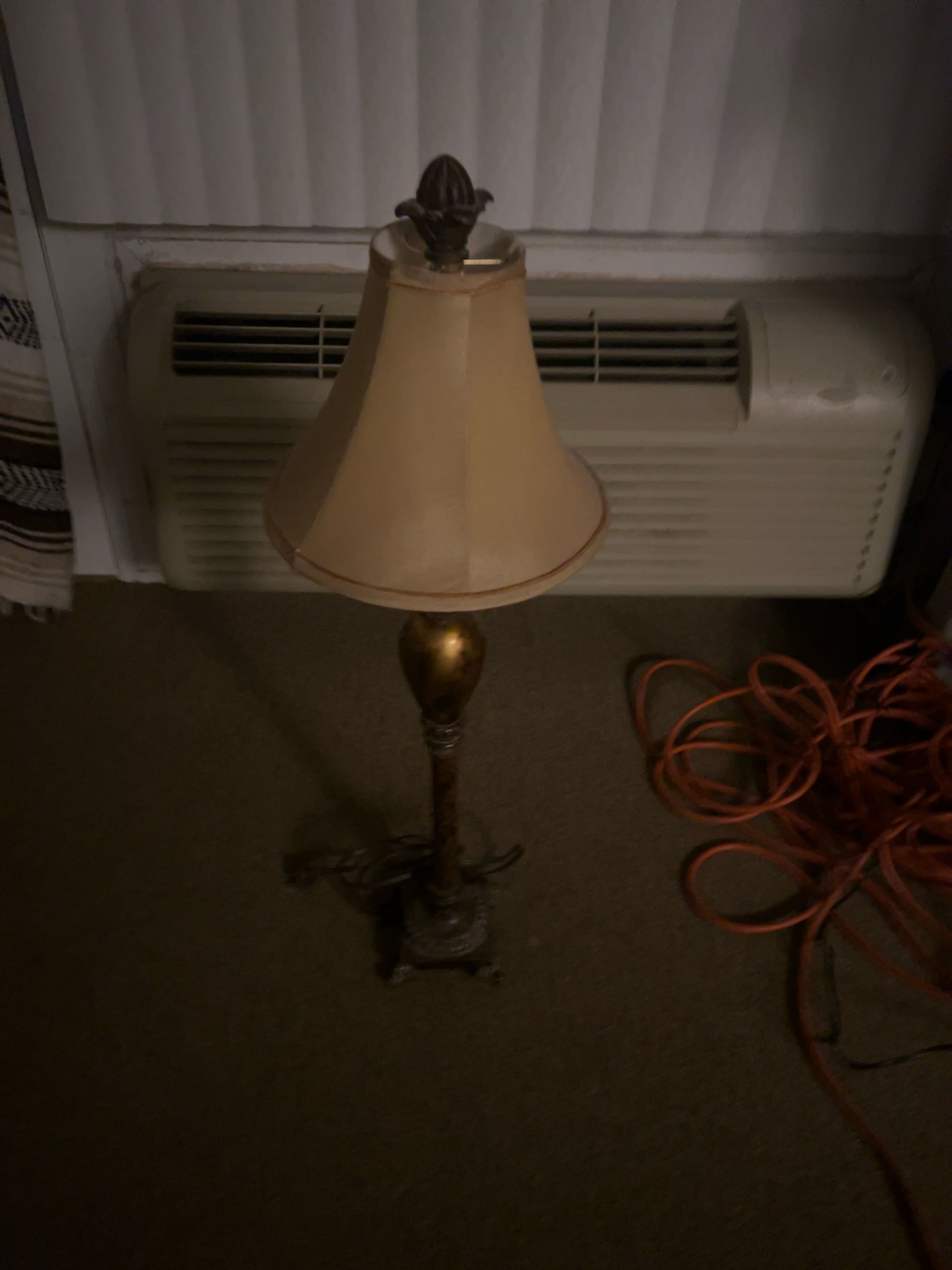 Tall Column Table Lamp with Decorative Fabric Shade