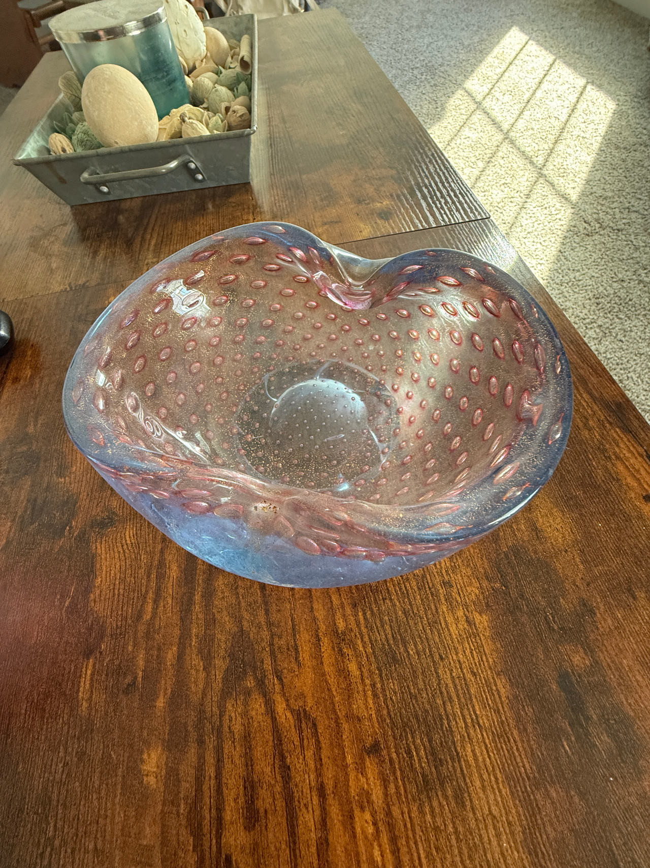Murano Bullicante Sommerso Glass Bowl