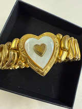 Vintage Phoenix Speidel Mother of Pearl Heart Expansion Sweetheart Bracelet - Image 1