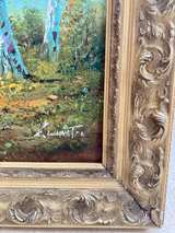 Vintage Landscape Oil Painting in Ornate Gold Frame - Image 2