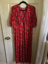 Boden Red Floral V-Neck Dress - Image 3