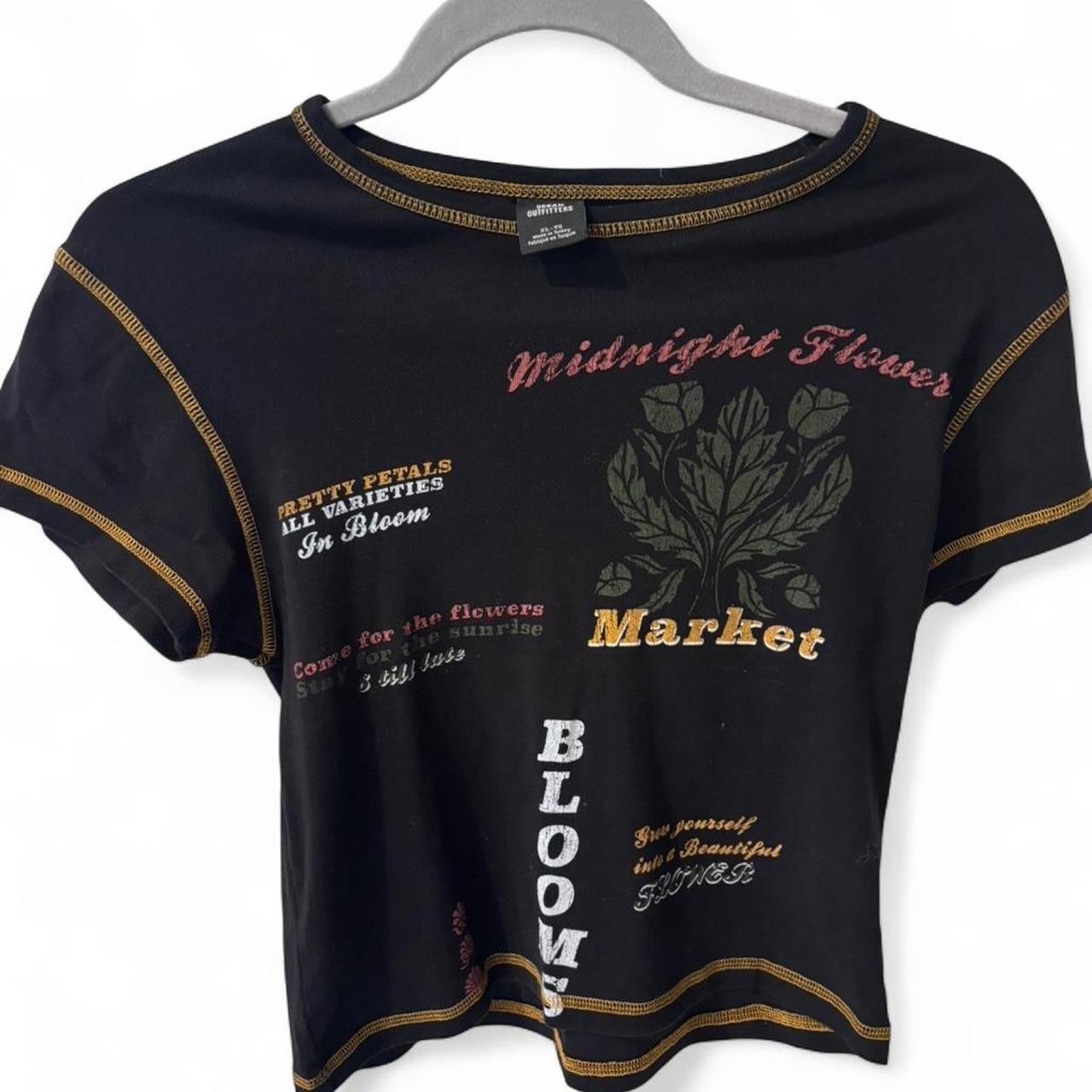 Urban Outfitters Midnight Flower Market Graphic Baby Tee