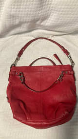 Coach Brooke Hobo Tote Red Pebbled Leather - Image 2