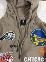 NBA Multi Team Pullover Hoodie Men’s Small Khaki Official Basketball Logo Sweats - Image 3