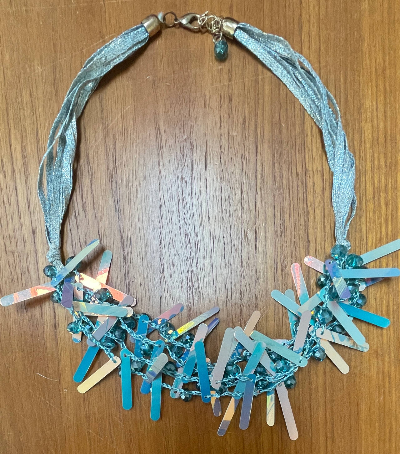 Iridescent Sequin Statement mermaid Necklace