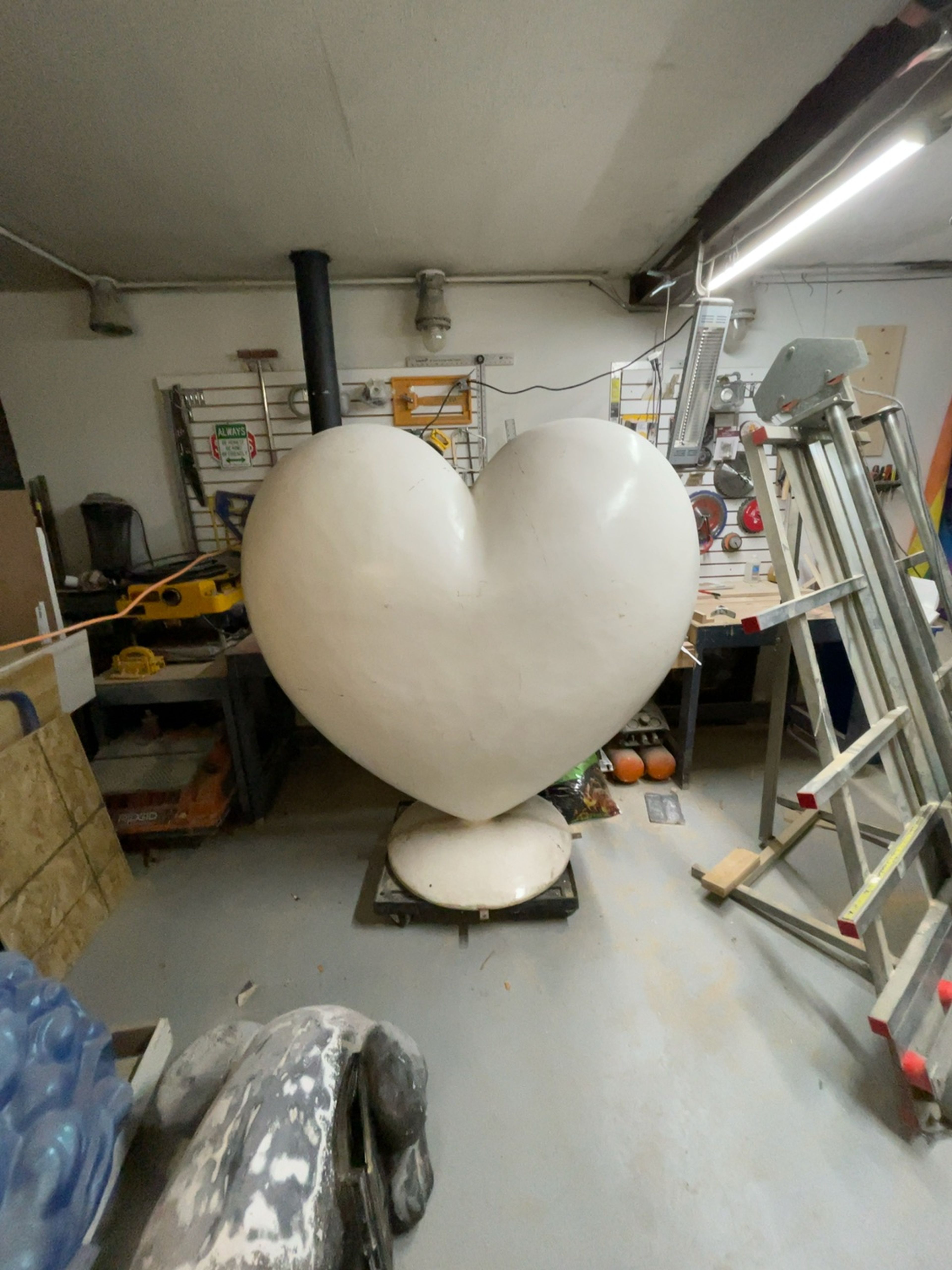 Large fiberglass Heart Sculpture.