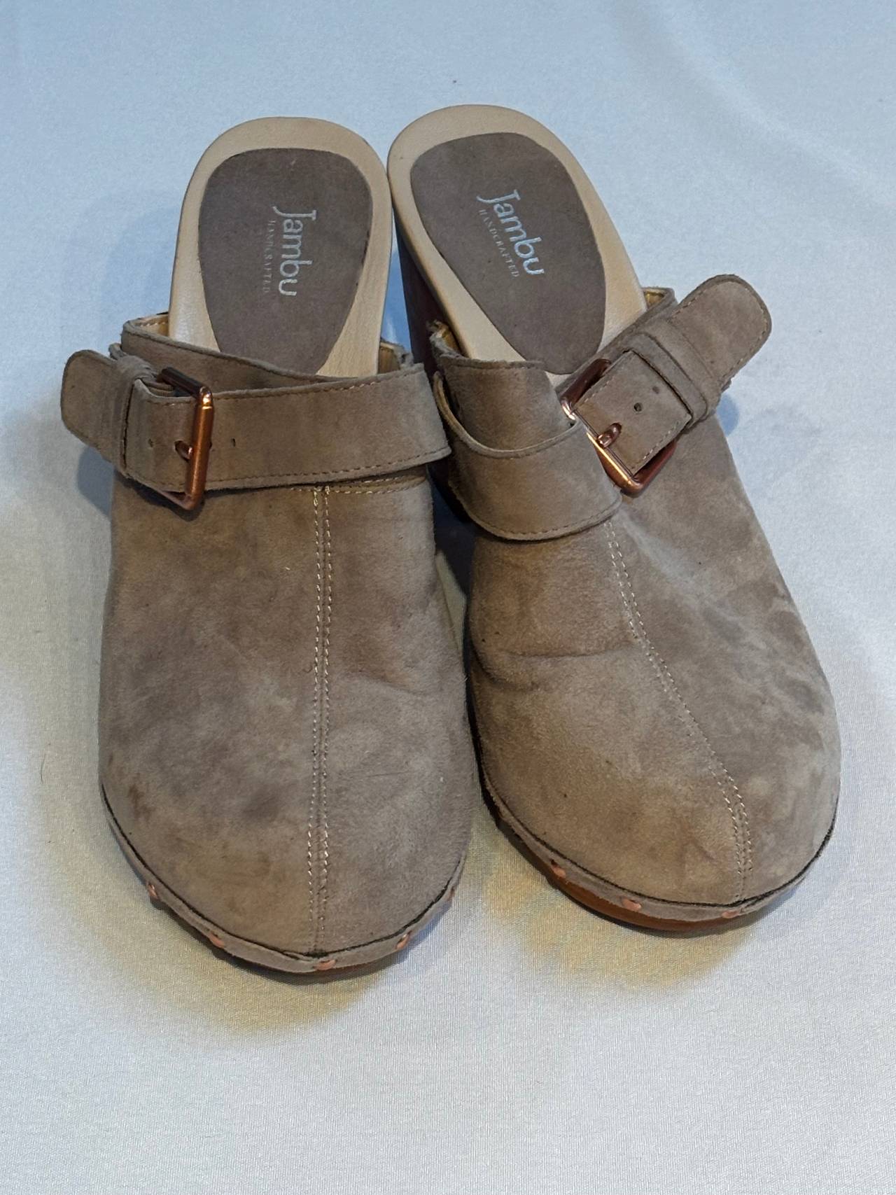 Jambu Suede Buckle Clog Mules women’s size 9.5
