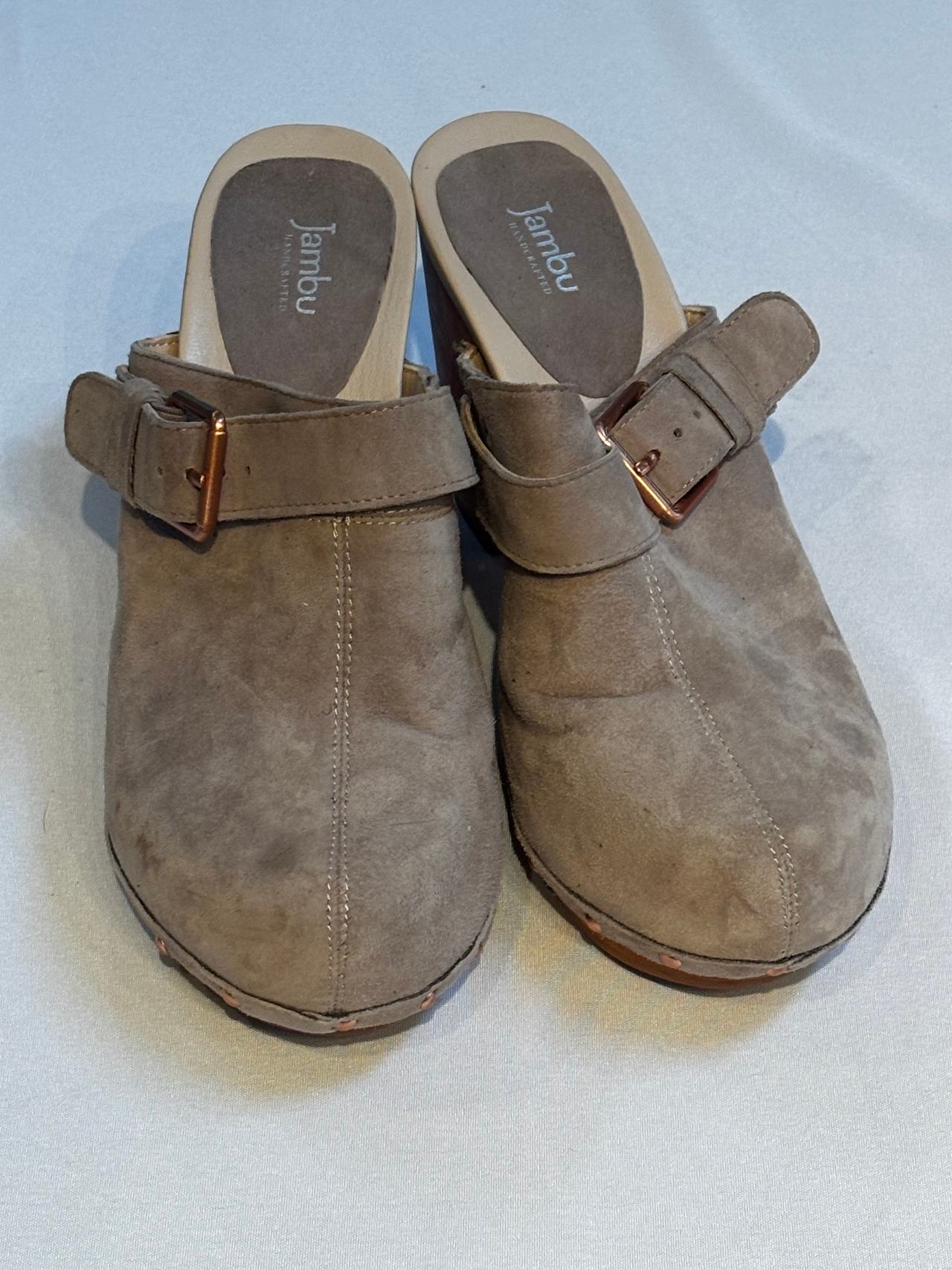 Jambu Suede Buckle Clog Mules women’s size 9.5