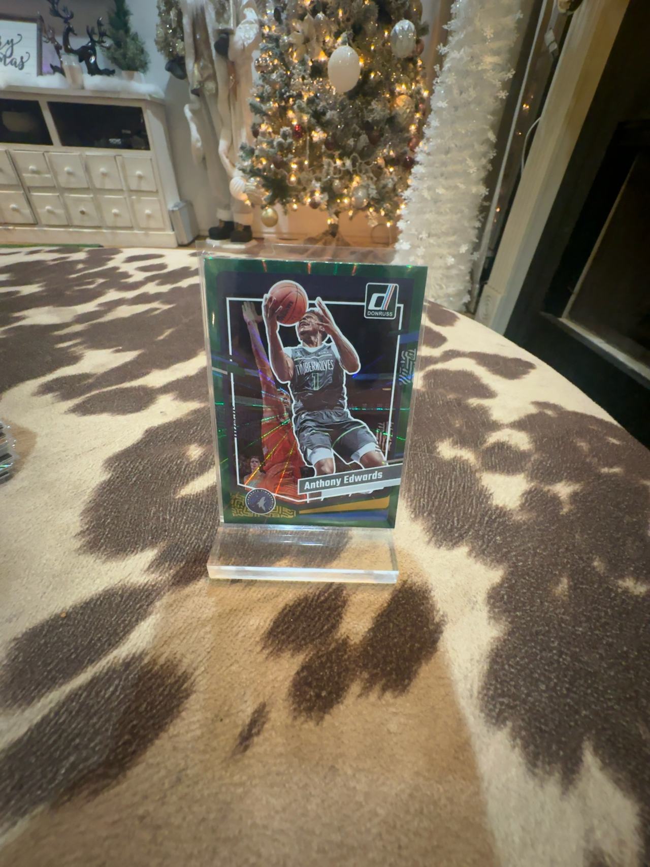 Panini Anthony Edwards 2023-24 Donruss Holo Green Laser #137